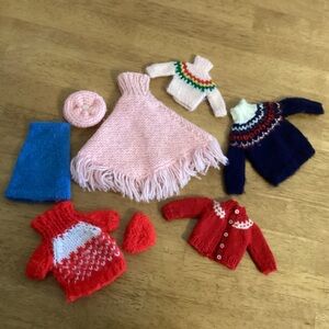 Vintage Barbie Dolls Hand-knit Cold Weather Clothing